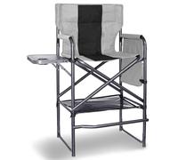 Foristrail Chaise de réalisateur de 76,2 cm de haut avec table d'appoint, chaise de camping pliante de 181,4 kg pour maquilleurs, événements en plein air, chaise pliable portable avec porte-gobelet et