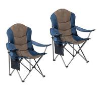 Foristrail Lot de 2 chaises de camping pliantes pour adultes - Fauteuil de jardin rembourré à dossier haut pour extérieur, capacité de 181,4 kg, accoudoirs réglables - Ensemble de chaises de camping