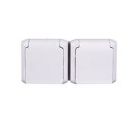 FORIX Prise double avec 16A IP44 avec ouvertures grises 782397