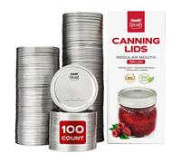 FORJARS - Lot de 100 couvercles de mise en conserve à bouche régulière - Créez des joints hermétiques sur les bocaux Mason pour conserver les aliments pour la préparation des repas et le stockage des