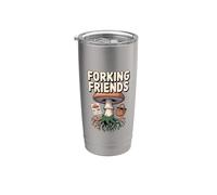 Forking Friends Wild Nature Chasse Champignons de recherche de champignons Gobelet isotherme en acier inoxydable double paroi