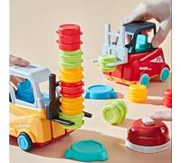 Forklift Frenzy - Jeu d'adresse et d'association à 2 joueurs, à partir de 8 ans,Jeu de Transport par Chariot élévateur,Enfants Ingénierie Camion Chariot élévateur Jouets Empilage de Jouets,Avec Bell