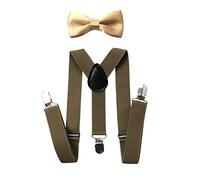 FORLADY Enfants Enfants Bretelles Noeud Papillon Sangles Pour Garçons Et Filles Arc Lien Cravate Costume Bébé Cintre Clips Bretelles Pour Enfants Garçons Filles,Chameau,Taille unique