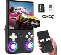 Forlarme R36Ultra Retro Handheld Game Console with Open Source Linux System - 4.0 Inch IPS HD Screen, 64GB TF Card Support over 15,000 Games Retro Games Emulator Console Gift for Teen Couple -Black