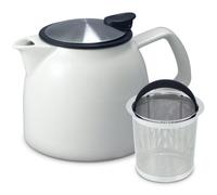FORLIFE Bell Théière en céramique avec panier infuseur, 770 ml, blanc