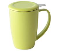 FORLIFE Curve Grande tasse à thé avec infuseur et couvercle Vert citron 445 ml