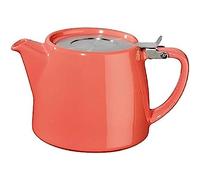 Forlife FST-530-COR Théière Stump 530 ml 18 oz Grande avec échantillon gratuit de Tea People, Corail, Céramique