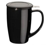 Forlife FTM-BLK Grande tasse à thé en céramique avec infuseur et couvercle Noir