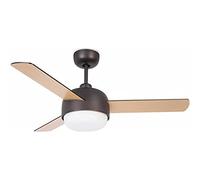 Forlight LedsC4 Ventilateur du Plafond Ip20 Klar E27 15W Marron Cuivré Bois