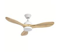 FORLIGHT Ventilateur calar avec sélecteur de température de couleur blanche et pales en bois