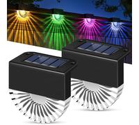 Forlivese Lampe Solaire Exterieur Jardin,2 Lampe Solaire ExtéRieur,2 Modes 8 Colours Lampes Solaires,Etanche Ip65 Solar Lights Outdoor pour Jardin Terrasse Cour, Blanc Chaud/RGB