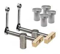 FORLong crochet d'établi de travail du bois avec arrêt de tenon à serrage rapide de 20 mm pour établi en bois de bureau, construction en acier inoxydable et laiton, compatible avec table de 20 mm