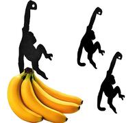 Forlush 2 PièCes le Support Banane Amusant, Drôle de Banane Crochet en Métal, Convient pour le Rangement Quotidien Dans la Cuisine, la Chambre et Ailleurs (Noir)