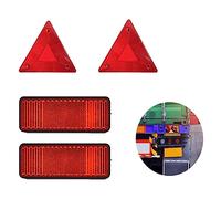 Forlush 4 Pièces Réflecteur D'avertissement de Sécurité, Catadioptre, Réflecteurs Triangles, pour la Protection Nocturne de Tous Les Types de VéLos, Camions Et Remorques (Rouge)