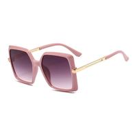 FORLUZ Lunettes de soleil de luxe à grande monture pour femmes et hommes, tendance, pour l'extérieur, la conduite, la plage, les fêtes, UV400 (rose et gris)