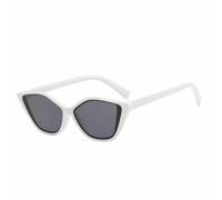 FORLUZ Lunettes de soleil œil de chat vintage tendance pour femmes et hommes, verres de luxe pour la conduite et les voyages, UV400 (blanc et gris)