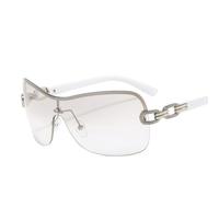 FORLUZ Lunettes de soleil monobloc sans monture pour femmes, enveloppantes (Y120 Champagne)