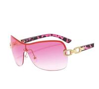 FORLUZ Lunettes de soleil monobloc sans monture pour femmes, enveloppantes (Y120 Rose)