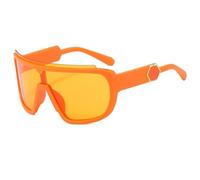 FORLUZ Lunettes de soleil oversize monobloc pour femmes et hommes, style punk vintage luxueux, protection UV400 pour les sports de plein air (orange)