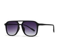 FORLUZ Lunettes de soleil rétro à double pont pour homme et femme, verres bleus et verts, verres dégradés UV400 (dégradé noir et gris)