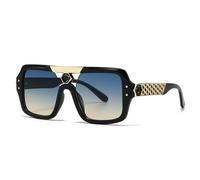 FORLUZ Lunettes de soleil rétro modernes à grande monture pour homme, style photographie de rue (bleu)