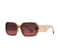 FORLUZ Lunettes de soleil rétro monobloc à dessus plat pour femme, charmantes lunettes de soleil modernes couleur océan (beige)