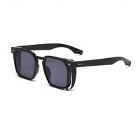 FORLUZ Lunettes de soleil Steampunk vintage à rivets UV400 (toutes noires)