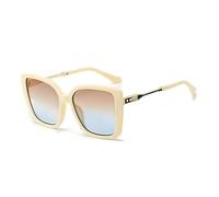 FORLUZ Lunettes de soleil tendance pour femmes, monture large, dégradé de couleurs, exquises (beige)