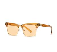 FORLUZ Lunettes de soleil tendance pour femmes, style rétro, rivets, verres transparents dégradés, verres champagne, UV400 (C4 Tea champagne)