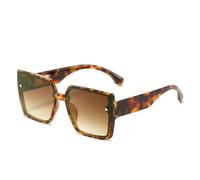 FORLUZ Lunettes de soleil tendance pour femmes, unisexes, décontractées, grande taille (thé léopard)