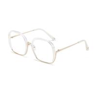 FORLUZ Lunettes de soleil tendance pour femmes, verres vintage, verres UV400 (C6Clear)
