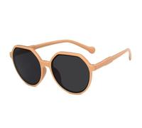 FORLUZ Lunettes de soleil vintage à monture ronde irrégulière pour femmes et hommes, tendance, pour l'été, les voyages, la conduite, UV400 (rose et gris)