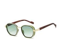 FORLUZ Lunettes de soleil vintage pour hommes et femmes, verres UV400 classiques, style décontracté, texture bois (vert)