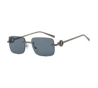 FORLUZ Lunettes sans monture tendance pour hommes et femmes (gris pistolet)