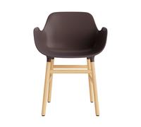 Form Chaise de Salle à Manger avec Accoudoirs Brun/Chêne