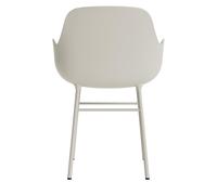Form Chaise de Salle à Manger avec Accoudoirs Gris Clair/acier