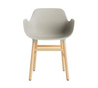 Form Chaise de Salle à Manger avec Accoudoirs Gris Clair/Chêne