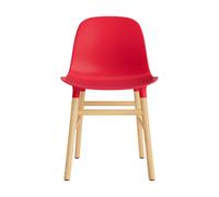 Form Chaise de Salle à Manger Rouge vif/Chêne