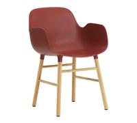 Normann Copenhagen - Fauteuil Form Armchair, piètement en chêne / rouge