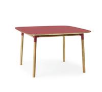 Form Table de Salle à Manger 120 x 120 cm Rouge/Chêne