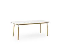 Form Table de Salle à Manger 95 x 200 cm Blanc/Chêne