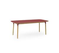 Form Table de Salle à Manger 95 x 200 cm Rouge/Chêne
