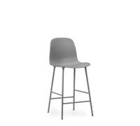 Form Tabouret de Bar avec Dossier H65 cm Gris/ Acier Gris