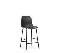 Form Tabouret de Bar avec Dossier H65 cm Noir/ Acier Noir