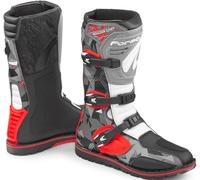 Forma Boulder Comp Bottes de moto, gris-blanc-rouge, taille 40 pour homme