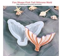 Forma De Ventilador De Cola De Pescado Molde De Silicona Diy Artesanía Colgantes Hacer Pastel Herramienta De Molde