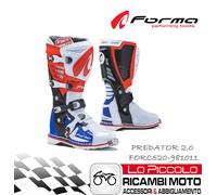 Forma Predator 2.0 Botte Blanc/Rouge/Bleu Motocross Enduro Hors Route MIS.43