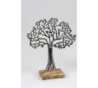 formano Arbre de Vie en Aluminium avec Bois de manguier env. 27 cm