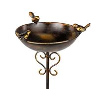 Formano Bain d'oiseaux, 107 x 23 cm, en métal, aspect antique, décoration de jardin pour parterre de fleurs ou balcon