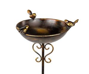 Formano Bain d'oiseaux, 107 x 23 cm, en métal, aspect antique, décoration de jardin pour parterre de fleurs ou balcon